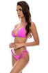 Luli Fama Playa Vibes Wavey Ruched Back Tie Side Bottom